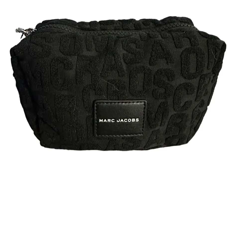 Marc Jacobs Black Terry Logo Cosmetic Bag - NWT - Picture 2 of 4